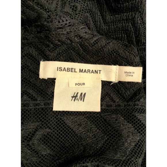 Isabel Marant x H&M Black Sheer Lace W/ Geometric Pattern Shirt , Size 4 - Picture 9 of 10